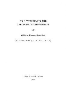 On a Theorem in the Calculus of Differences