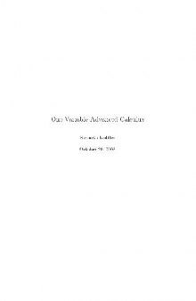 One variable advanced calculus