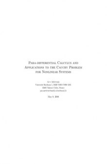 Para-differential Calculus and Applications to the Cauchy Problem for Nonlinear Systems