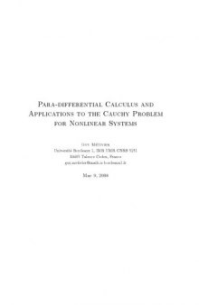 Para-differential calculus and applications to the Cauchy problem for nonlinear systems