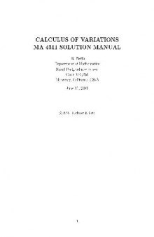 Problems and solutions for calculus of variations (MA4311)