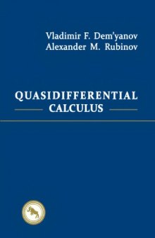 Quasidifferential calculus