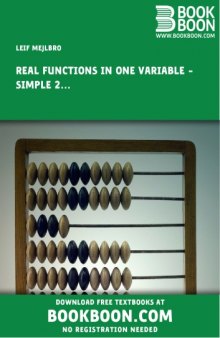 Real Functions in One Variable Examples of Simple Differential Equations II Calculus Analyse 1c-5