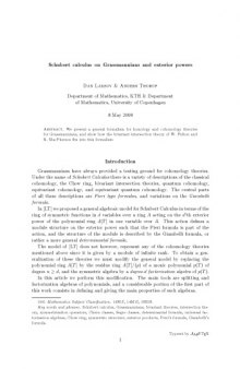 Schubert calculus on Grassmannians and exterior powers