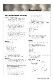 Solutions Manual of Advanced Functions and Introductory Calculus