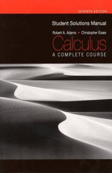 Student Solutions Manual for Calculus: a Complete Course
