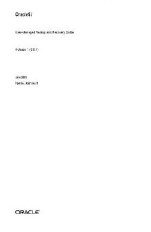 Oracle 9i. User-Managed Backup and Recovery Guide