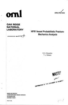 HFIR-Vessel Probabalistic Fracture Mechanics Analysis