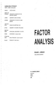 Factor analysis (Saunders books in psychology)