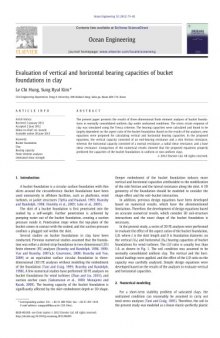 Ocean Engineering 52 Evaluation of vertical and horizontal bearing capacities of bucket foundations in clay