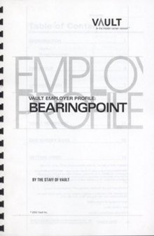 VEP: Bearing Point (formerly KPMG Consulting) 2003 (Vault Employer Profile)