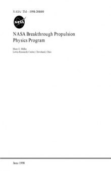 NASA Breakthrough Propulsion Physics Program