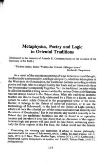 Metaphysics, Poetry and Logic in Oriental Traditions