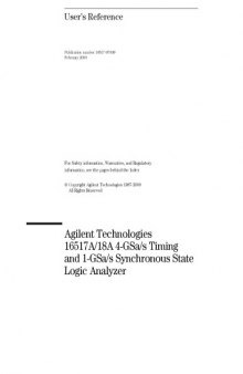 Agilent 16517A, 16518A Synchronous State Logic Analyzer (users)