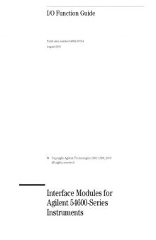 Interface Modules for Agilent 54600-series Instruments (I-O fn. guide)