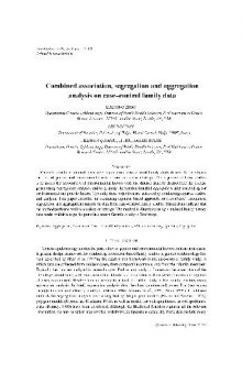 Combined association, segregation and aggregation analysis on case control family data