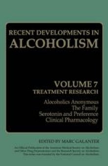 Recent Developments in Alcoholism: Treatment Research