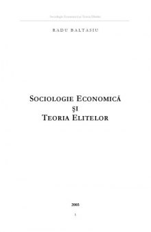 Sociologie economica si teoria elitelor