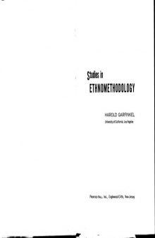 Studies in Ethnomethodology