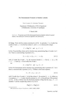 The Determinantal Formula in Schubert calculus