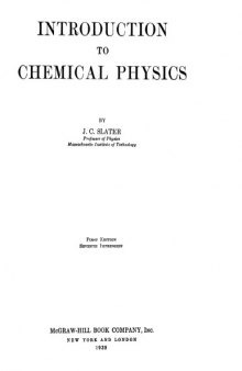 Introduction to chemical physics
