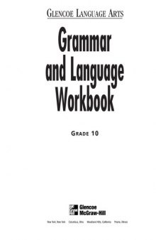 Grammar and Language Grade 10 [WORKBK-GRAMMAR & LANGUAGE GRAD]