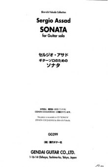 Sonata for Guitar solo (Guitar Scores)