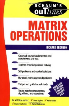 Schaum's Outline of Theory and Problems of Matrix Operations