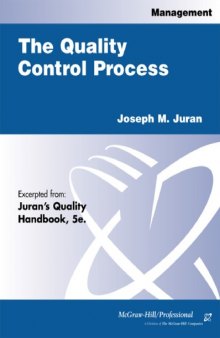 Section 4 The Quality Control Process - Excerpted from Juran's Handbook 5th edition