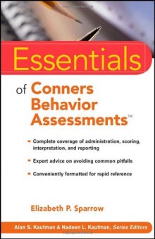 Essentials of Conners Behavior Assessments (Essentials of Psychological Assessment)