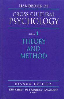 Handbook of Cross-Cultural Psychology, Volume 1: Theory and Method (2nd Edition)