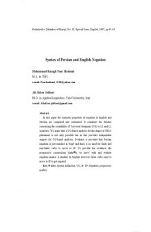  32 special issue Syntax of Persian and English Negation