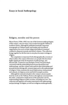 Religion, Morality and the Person: Essays on Tallensi Religion (Essays in Social Anthropology)