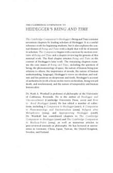 The Cambridge Companion to Heidegger’s Being and Time