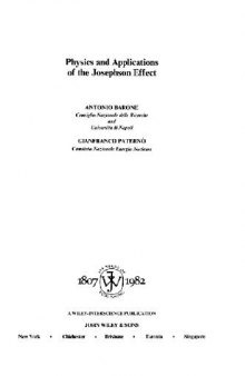 Physics and applications of Josephson effect