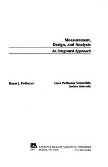 Measurement, Design, and Analysis: An Integrated Approach