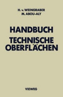 Handbuch Technische Oberflächen: Typologie, Messung und Gebrauchsverhalten