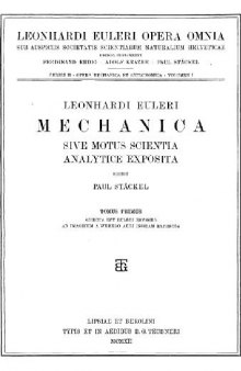 Mechanica, tomus 1