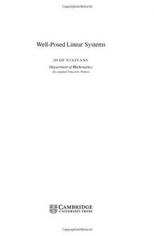 Well-Posed Linear Systems (Encyclopedia of Mathematics and its Applications, Vol. 103)