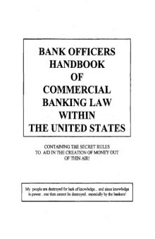 Bank officer's handbook of commercial banking law