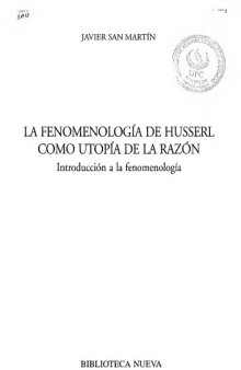 La fenomenología de Husserl como utopía de la razón