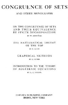 Congruence of Sets and Other Monographs 