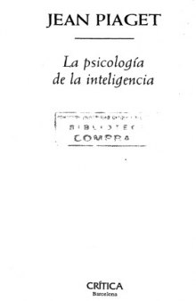 La Psicologia de la Inteligencia