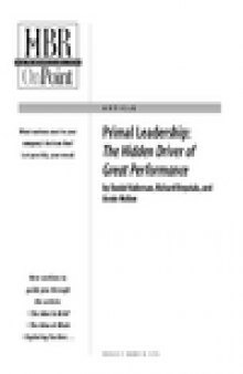 Primal Leadership: The Hidden Driver of Great Performance