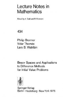 Besov Spaces and Applications to Difference Methods for Initial Value Problems