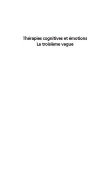 Thérapies cognitives et émotions : la troisième vague