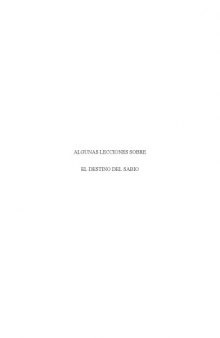 Algunas lecciones sobre el destino del sabio