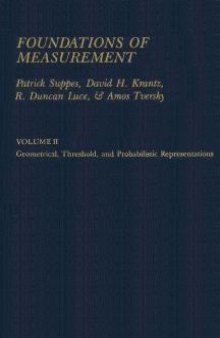 Foundations of Measurement, Vol. 2: Geometrical, Threshold and Probabilistic Representations
