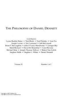 The Philosophy of Daniel Dennett (Philosophical Topics, vol. 22, nrs. 1 & 2, Spring & Fall 1994)