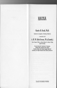 Teach Yourself Hausa (Teach Yourself Languages)